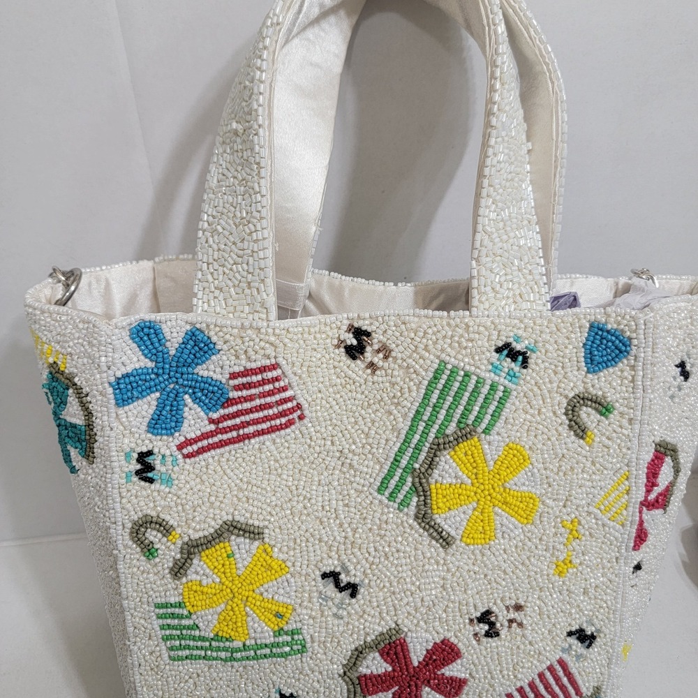 NWT Beaded Embellished Beach Ball Crossbody Shoulder Bag Purse TikTok Viral - Picture 7 of 9
